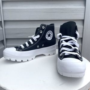 Converse CTAS Hi Black Lugged Shoes. Women’s US Size 7. UK Size 5.